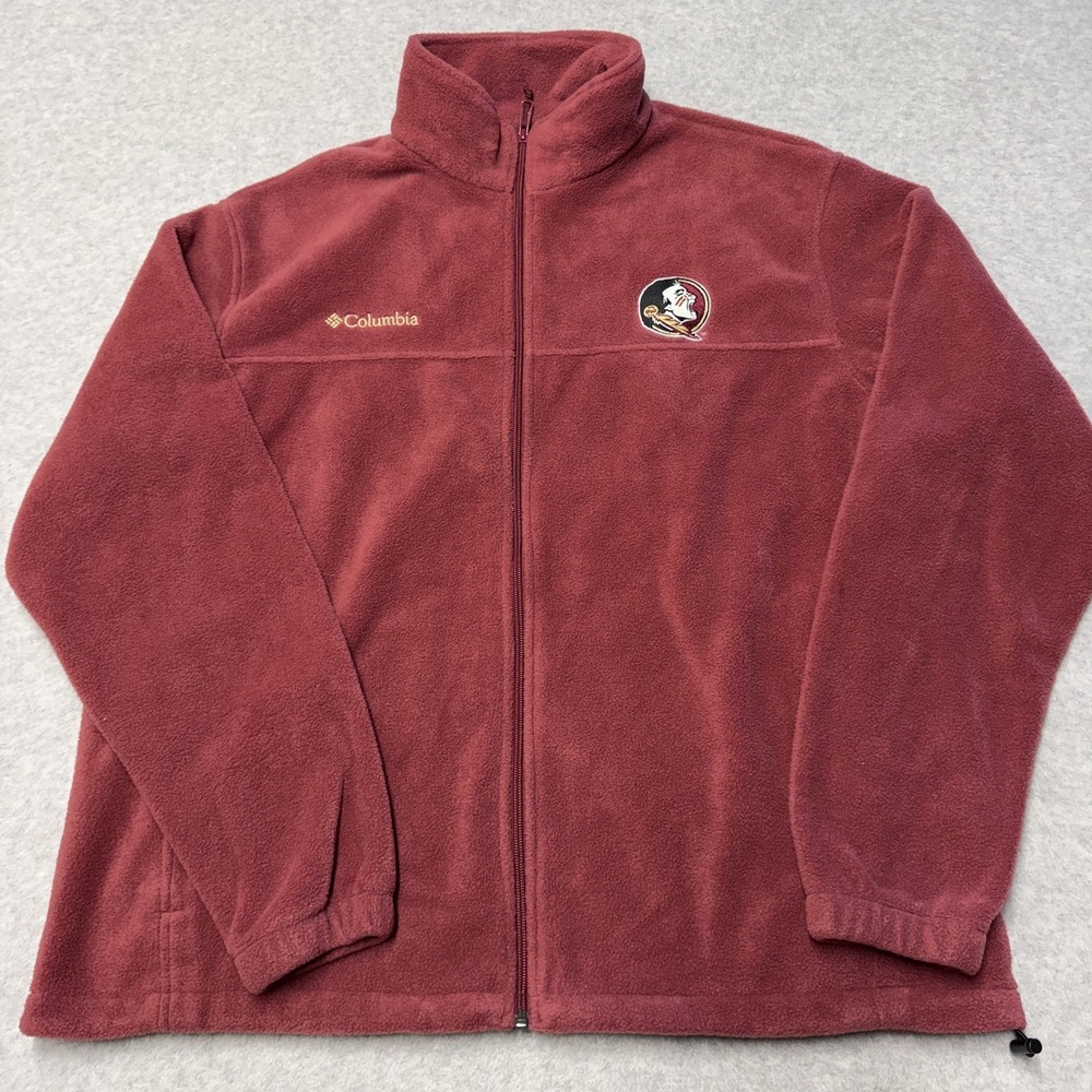 Florida State Seminoles Jacket Mens XL Red NCAA Football Columbia Full Zip